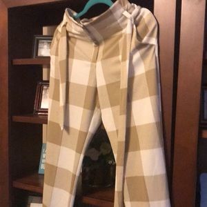 Checkered dress pants.